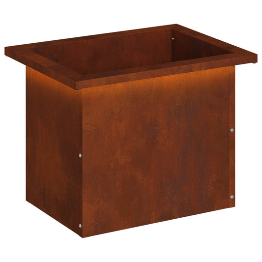 vidaXL Garden Planter with LED Rusty 30 x 40 x 30 cm Weathering Steel