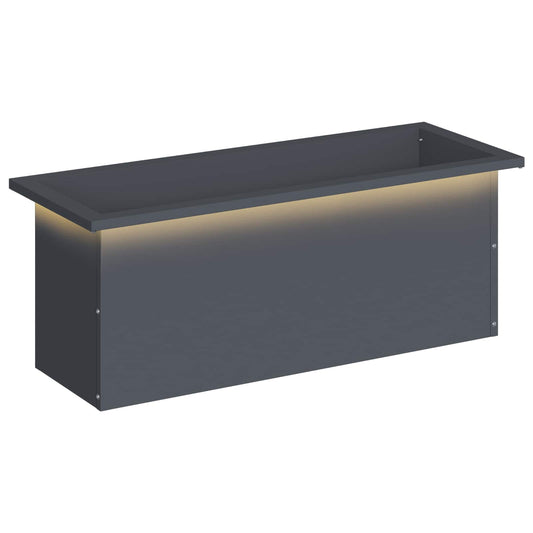 vidaXL Garden Planter with LED Antracite 30 x 80 x 30 cm Steel