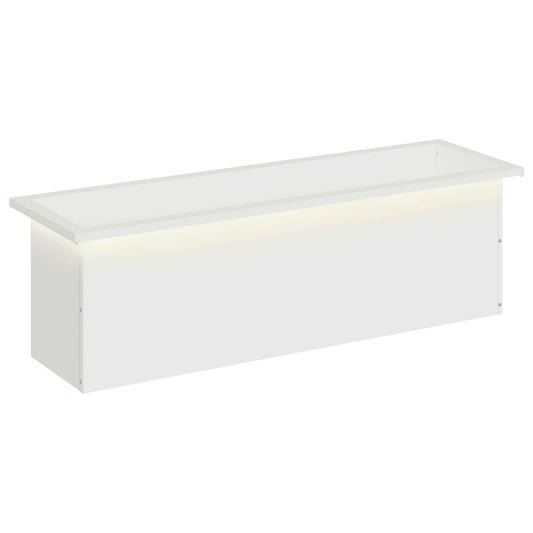 vidaXL Garden Planter with LED White 30 x 100 x 30 cm Steel