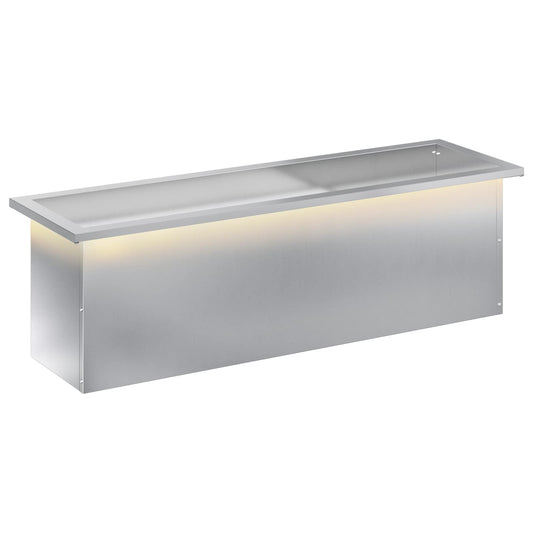 vidaXL Garden Planter with LED Silver 30 x 100 x 30 cm