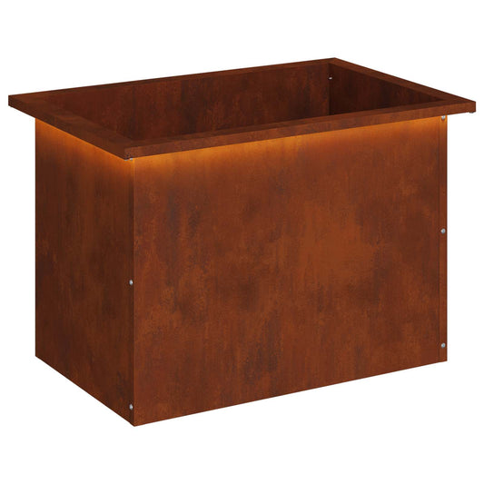 vidaXL Garden Planter with LED Rusty 40 x 60 x 40 cm Weathering Steel