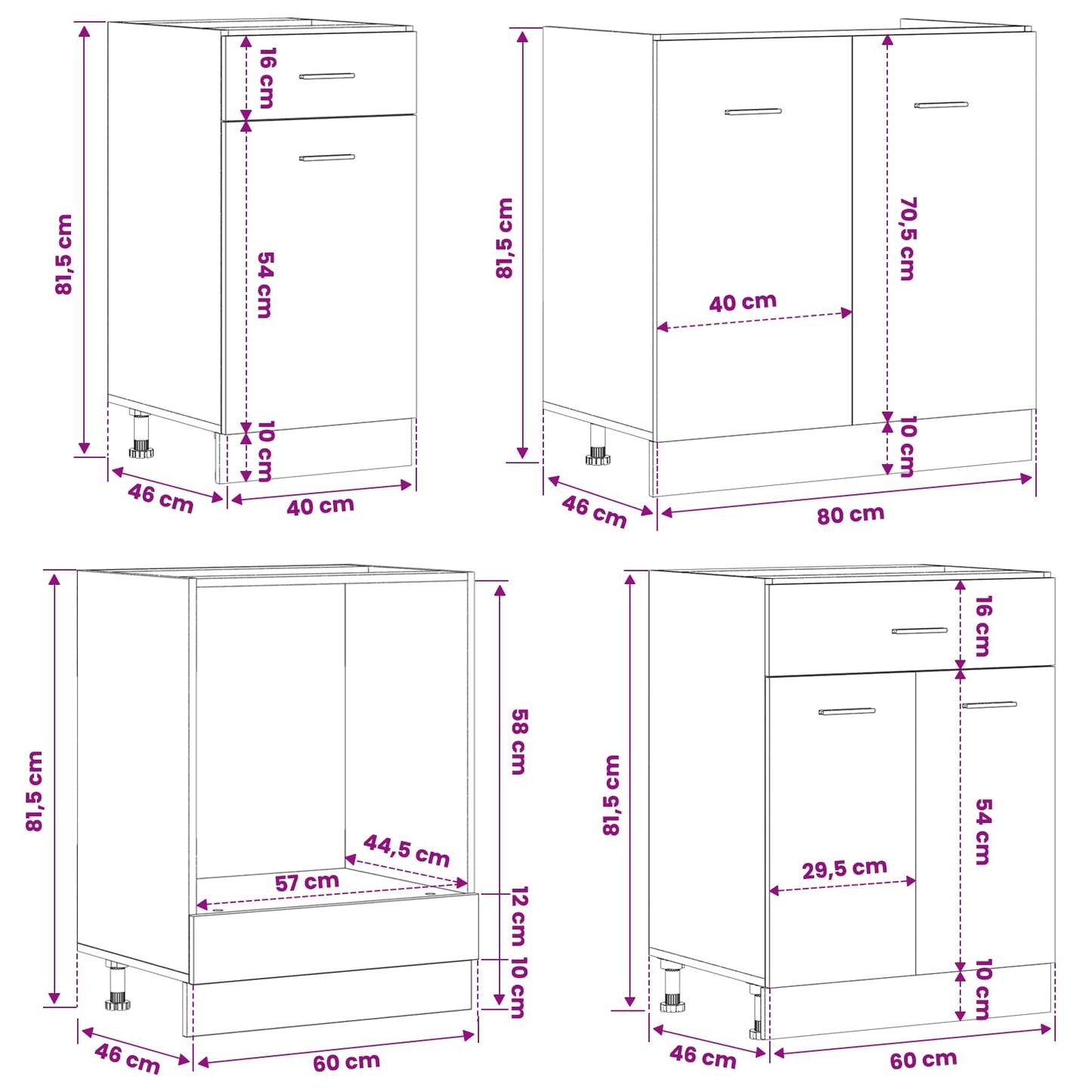 vidaXL Kitchen Unit Lyon 8 pcs Black Oak Engineered Wood