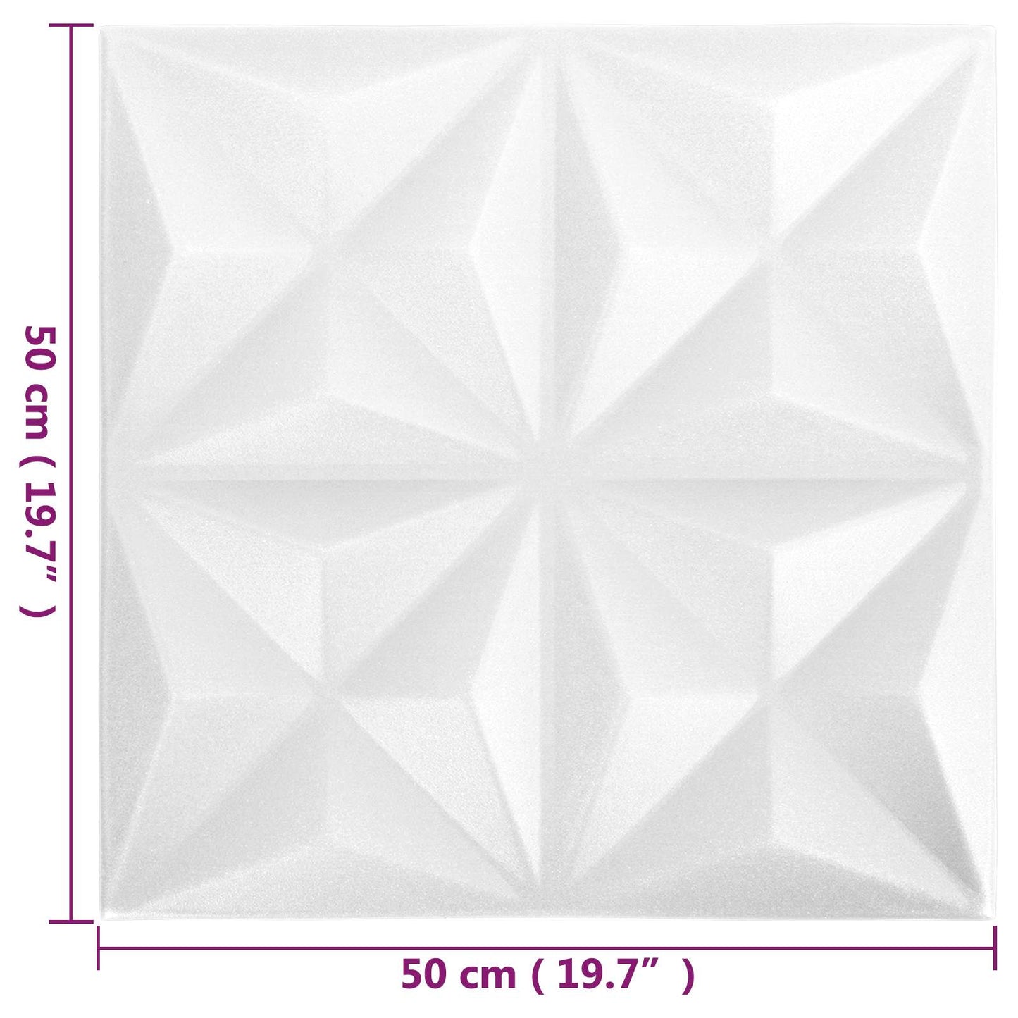 vidaXL Wall Panels 24 pcs Origami White 50 x 50 cm XPS Foam