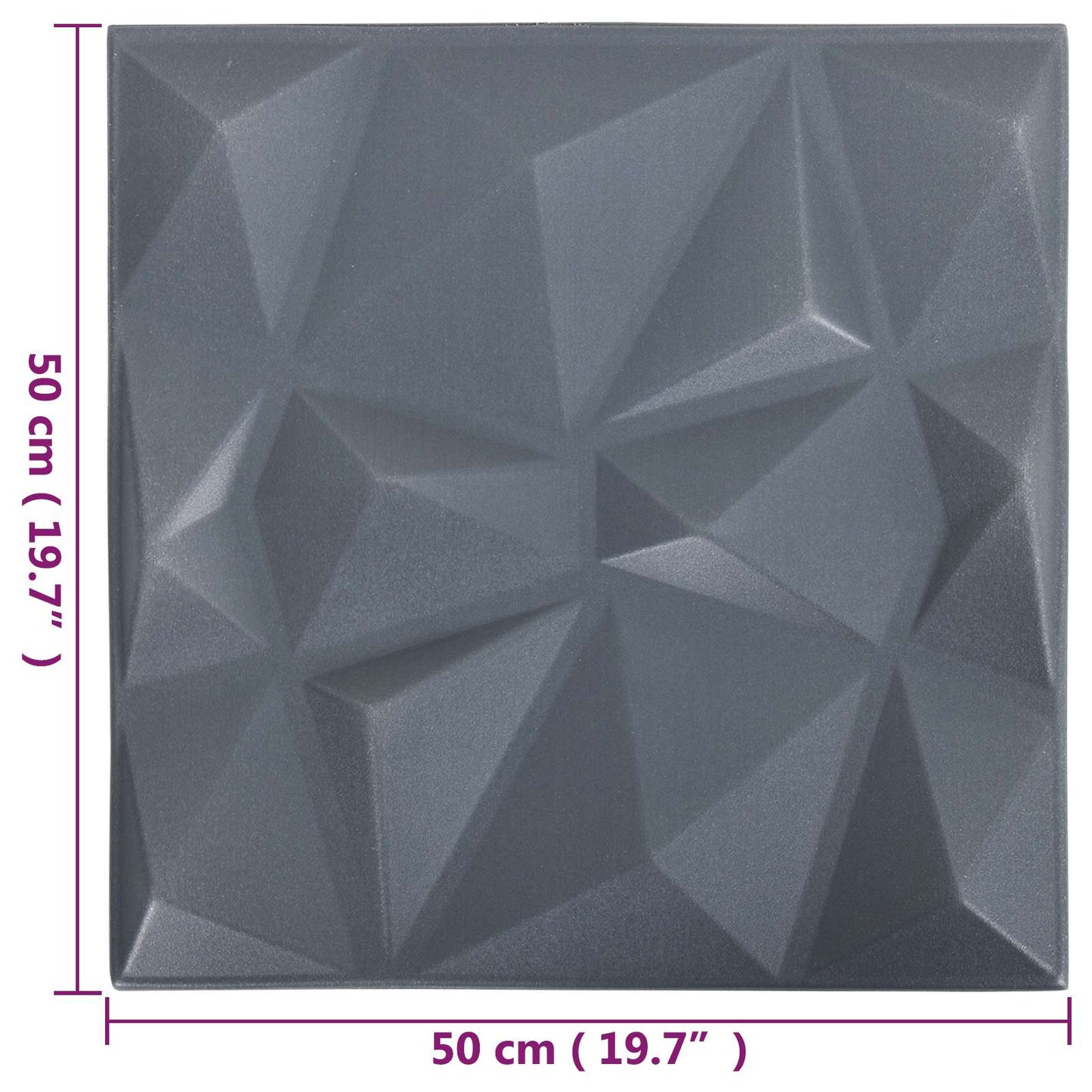 vidaXL Wall Panels 12 pcs Origami Grey 50 x 50 cm XPS Foam