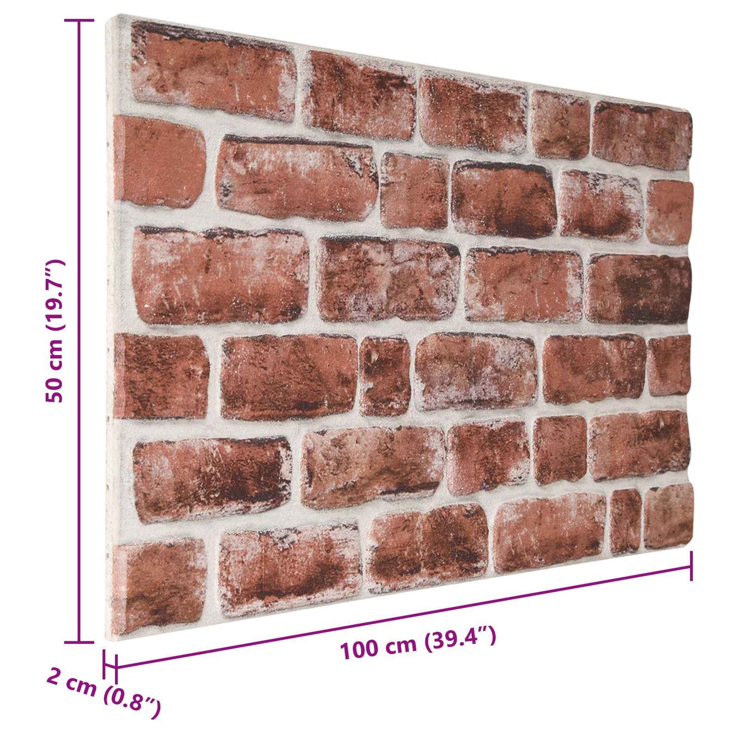 vidaXL Wall Panels 10 pcs Dark Brown and White 100 x 50 cm EPS Foam