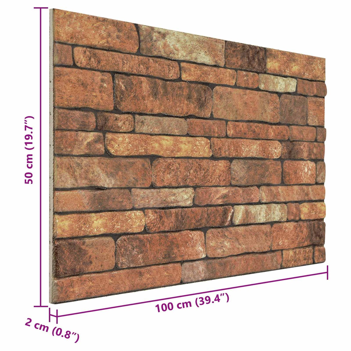 vidaXL Wall Panels 10 pcs Brown and White 100 x 50 cm EPS Foam