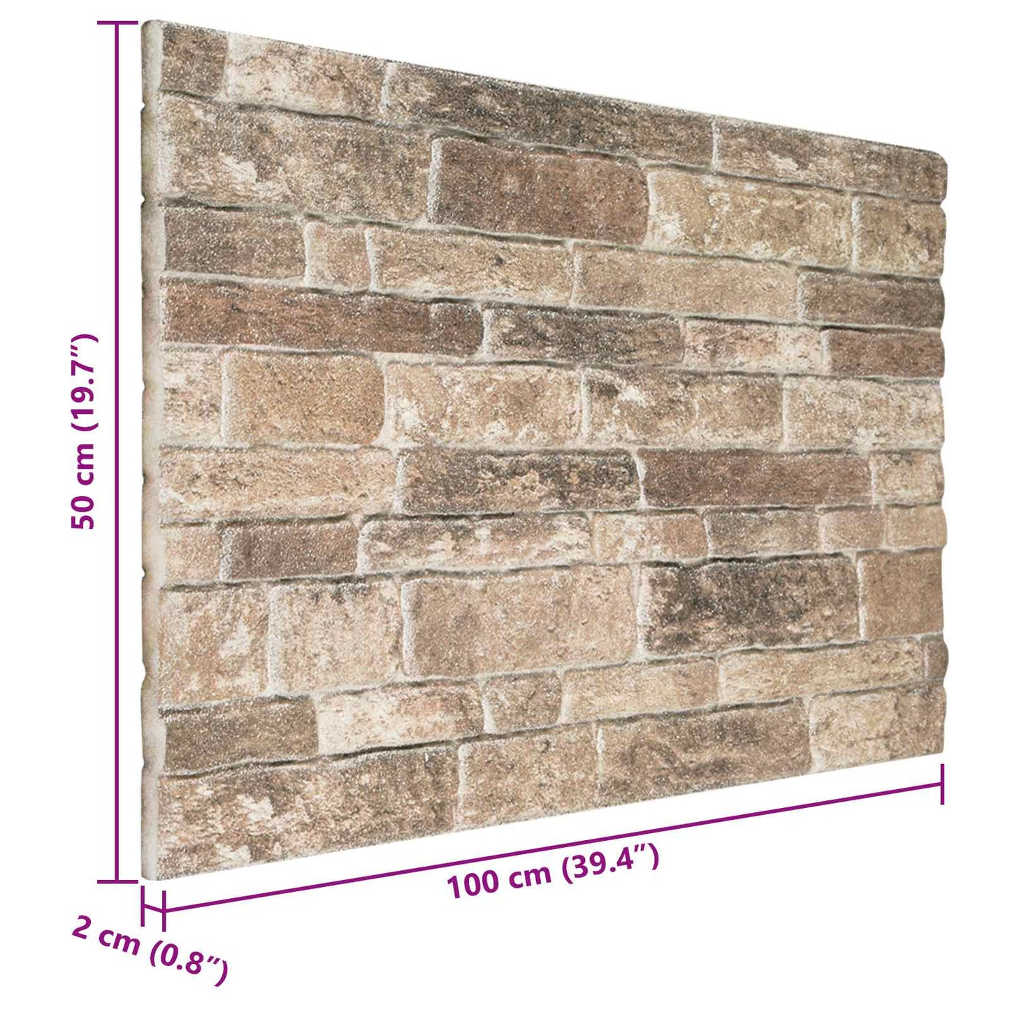 vidaXL Wall Panels 10 pcs 100 x 50 cm Multicolour EPS Foam