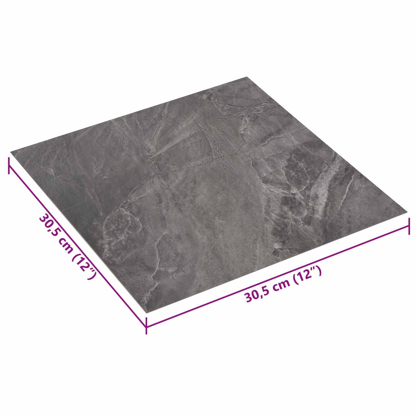 vidaXL Self-adhesive Flooring Planks 30.5 x 30.5 cm 20 pcs PVC Black