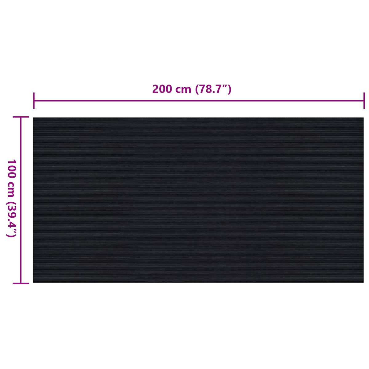 vidaXL Floor Mat with Fine Rib 1 x 2 m Black Rubber