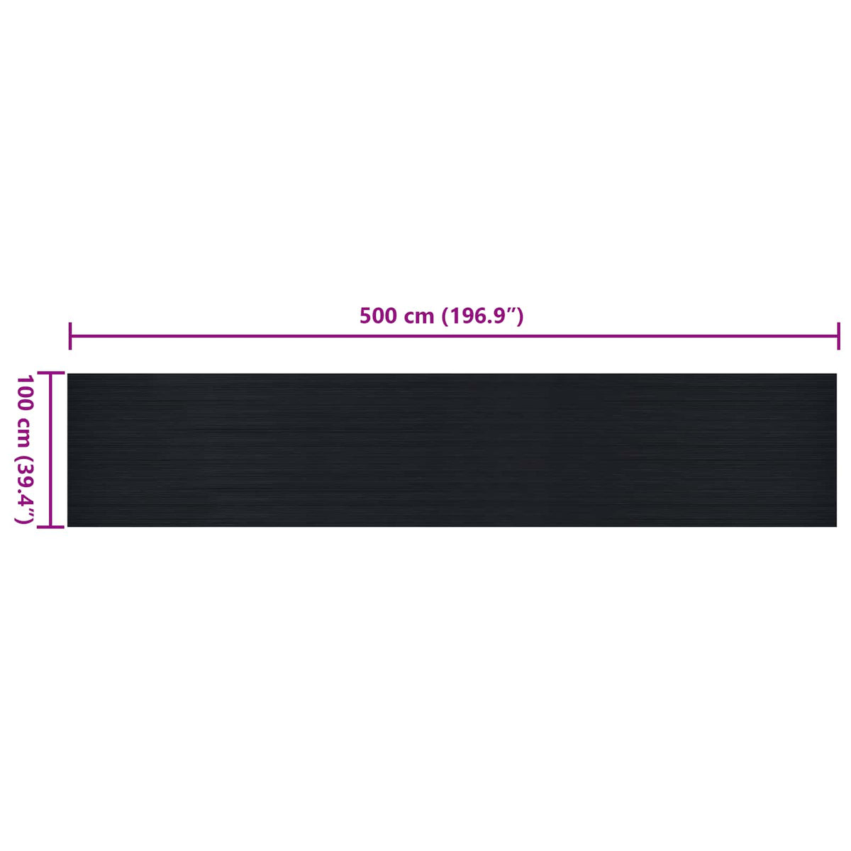 vidaXL Floor Mat with Fine Rib 1 x 5 m Black Rubber