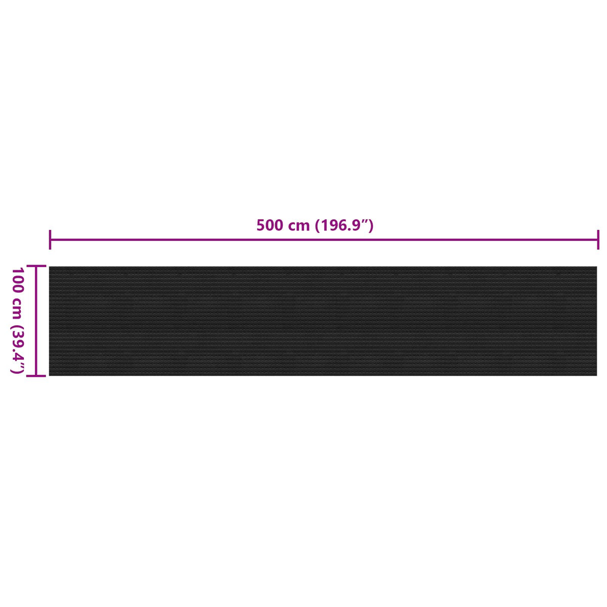 vidaXL Floor Mat with Dots 1 x 5 m Black Rubber