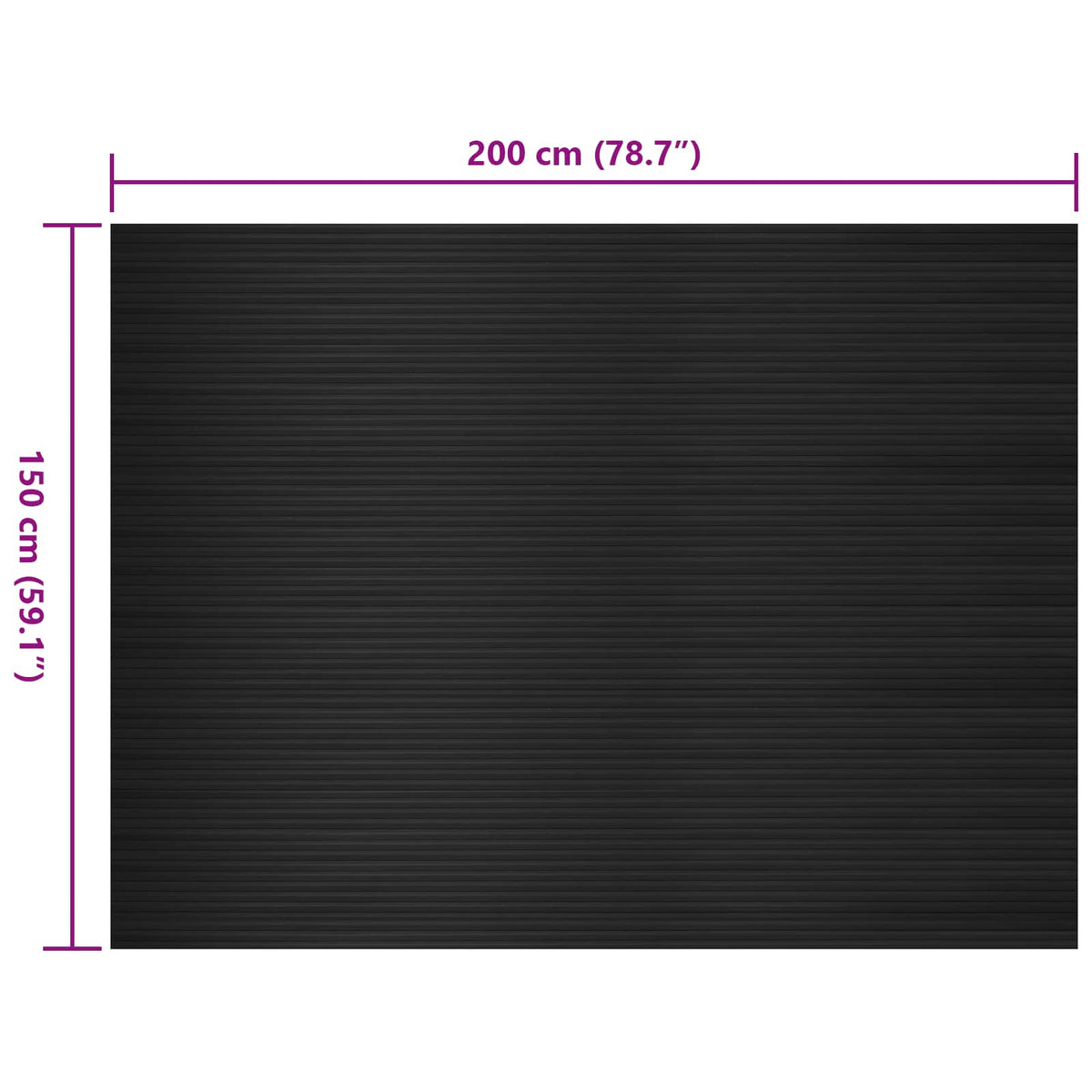 vidaXL Floor Mat Black 1.5 x 2 m Rubber