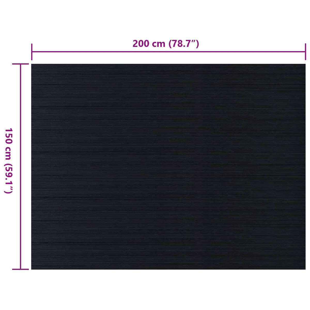 vidaXL Floor Mat Black 1.5 x 2 m Rubber