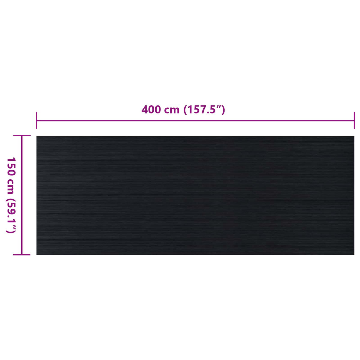 vidaXL Floor Mat Black 1.5 x 4 m Rubber