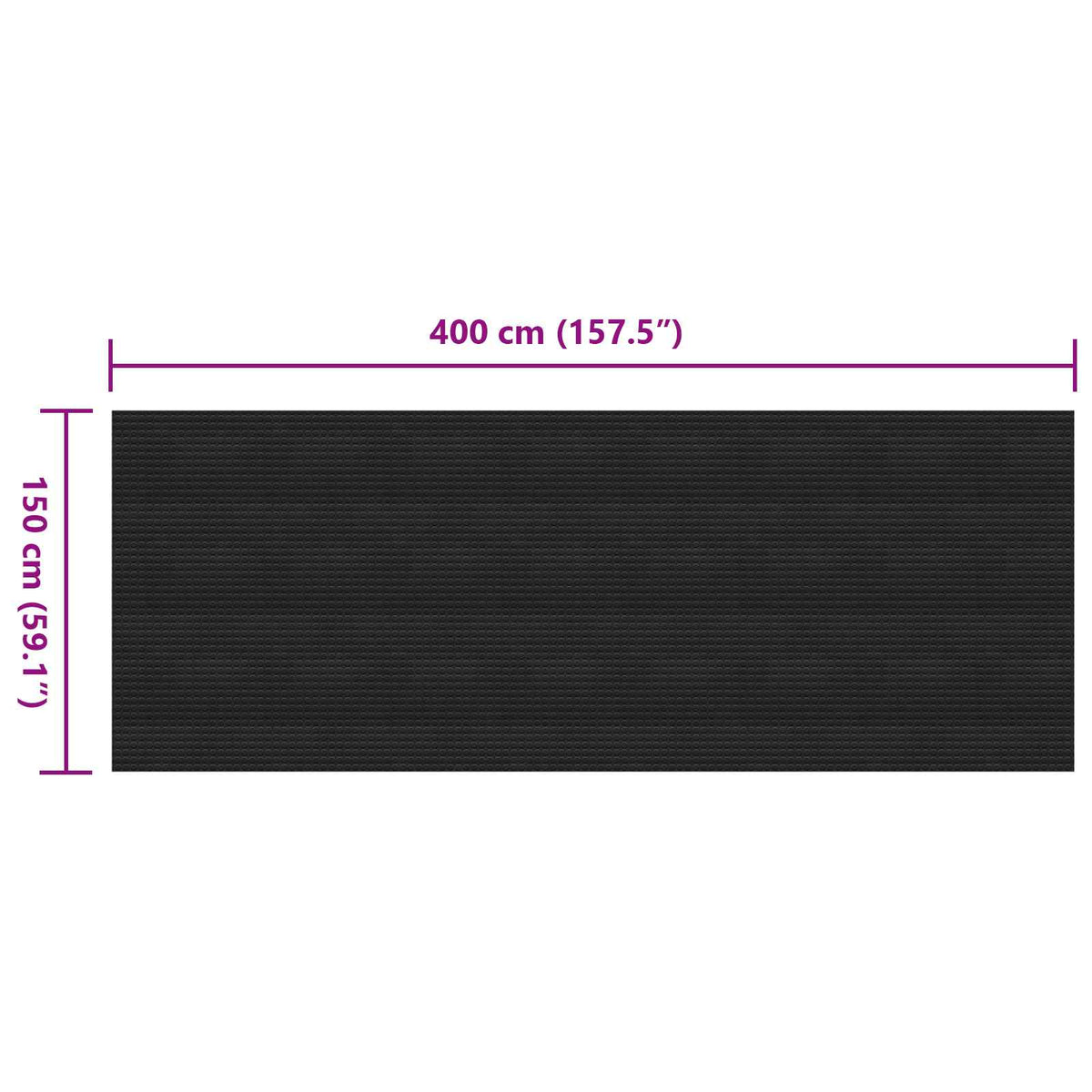vidaXL Floor Mat Black 1.5 x 4 m Rubber