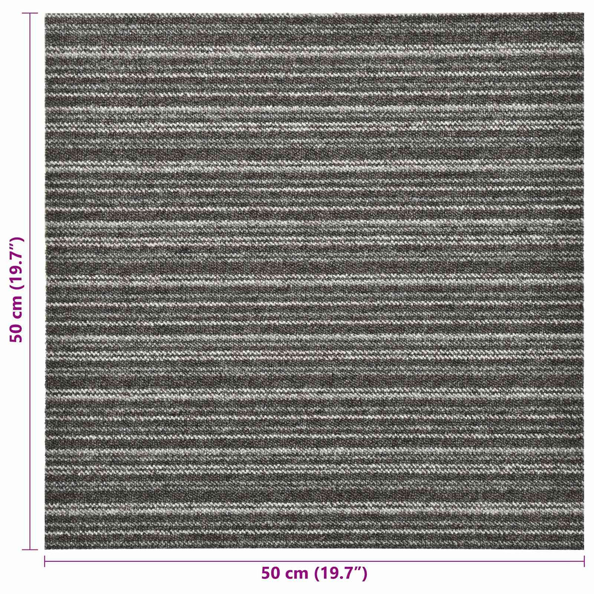 vidaXL Carpet 20 pcs Striped Anthracite 50 x 50 cm 100% Polypropylene