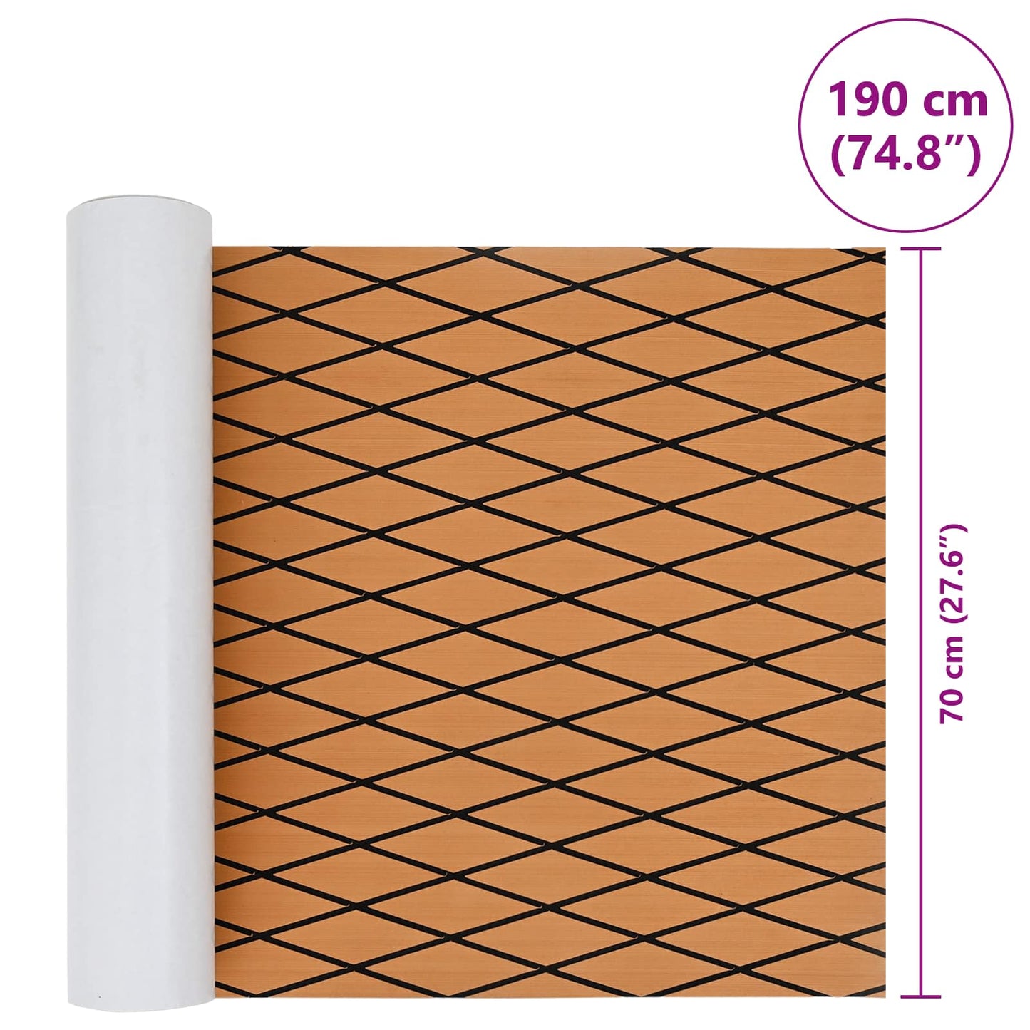 vidaXL Boat Mat Striped Brown and Black 190 x 70 cm EVA
