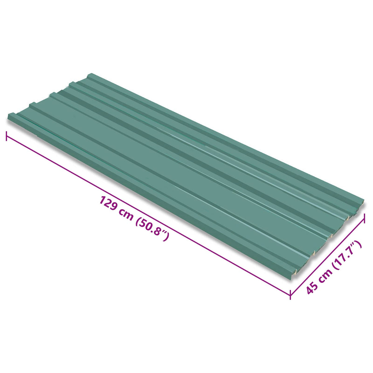 vidaXL Roof Panel 12 pcs Green 129 x 45 cm Galvanised steel