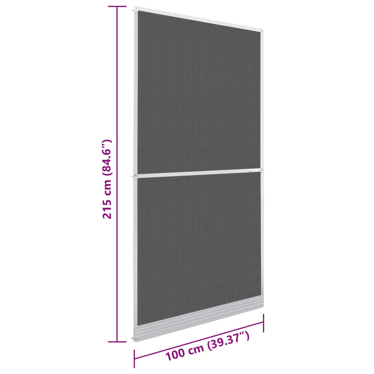 vidaXL Hinged Insect Screen Manual White and Black 100 x 215 cm