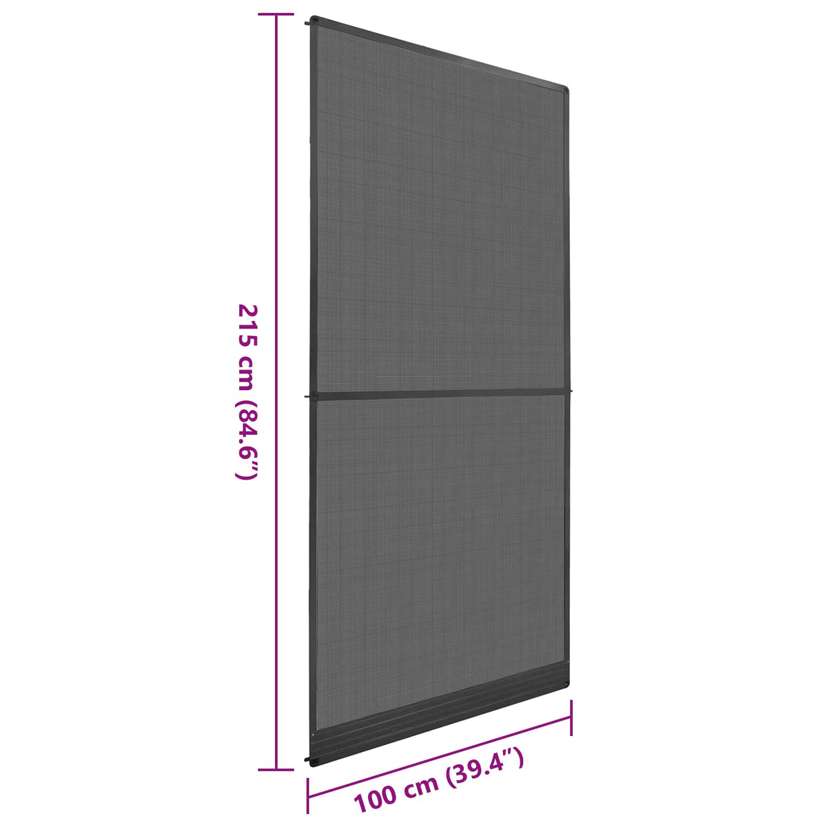 vidaXL Hinged Insect Screen Manual Anthracite and Black 100 x 215 cm