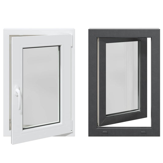 vidaXL Basement Window RISOR 50 x 75 cm PVC and Glass Anthracite