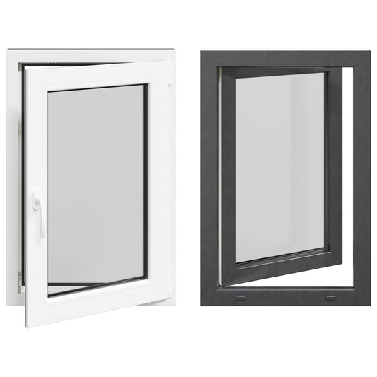 vidaXL Basement Window RISOR 60 x 90 cm PVC and Glass Anthracite