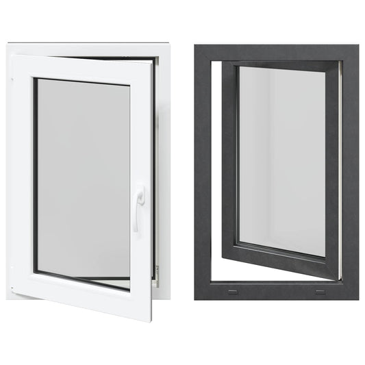 vidaXL Basement Window RISOR 60 x 90 cm PVC and Glass Anthracite