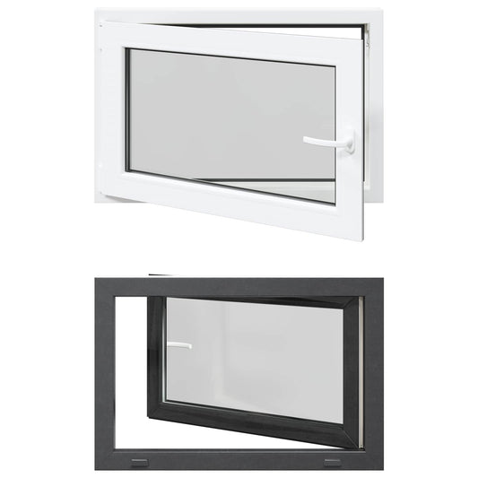vidaXL Basement Window RISOR 90 x 50 cm PVC and Glass Anthracite