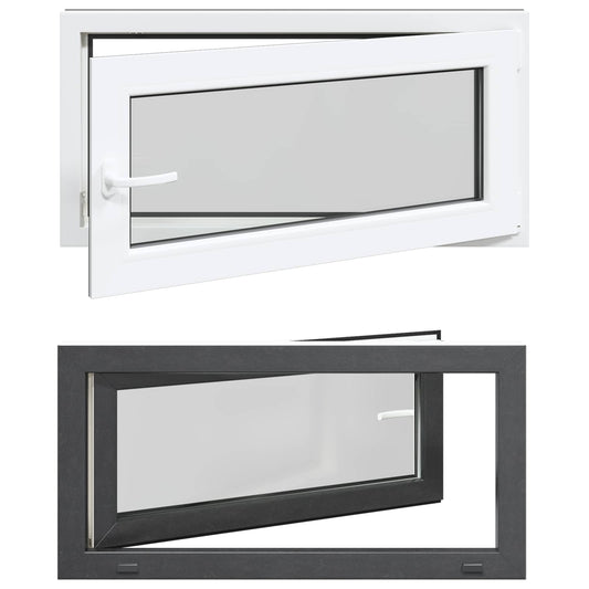 vidaXL Basement Window RISOR 100 x 50 cm PVC and Glass Anthracite