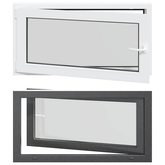 vidaXL Basement Window RISOR 110 x 60 cm PVC and Glass Anthracite