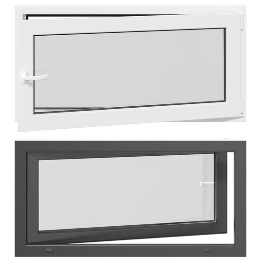 vidaXL Basement Window RISOR 120 x 60 cm PVC and Glass Anthracite
