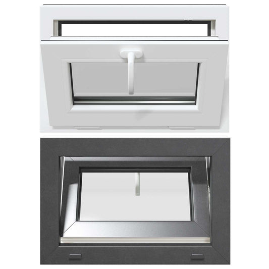 vidaXL Basement Window RISOR 60 x 40 cm PVC and Glass Anthracite