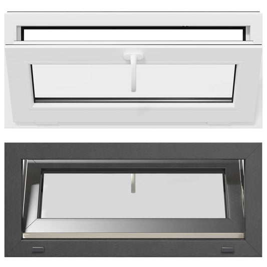 vidaXL Basement Window RISOR 90 x 40 cm PVC and Glass Anthracite