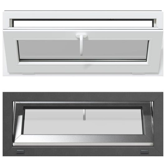 vidaXL Basement Window RISOR 110 x 40 cm PVC and Glass Anthracite