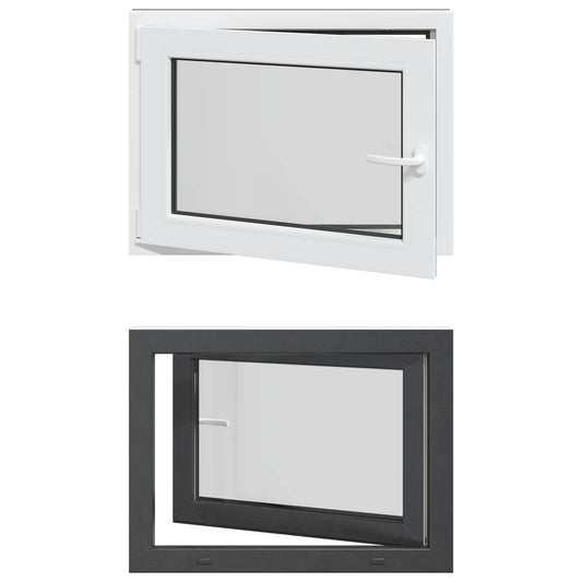 vidaXL Basement Window RISOR 80 x 70 cm PVC and Glass Anthracite