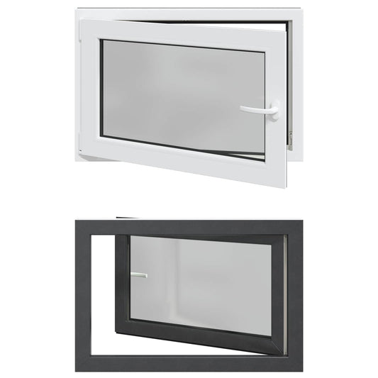 vidaXL Basement Window RISOR 90 x 60 cm PVC and Glass Anthracite