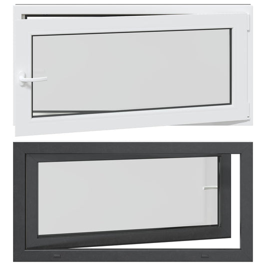 vidaXL Basement Window RISOR 120 x 60 cm PVC and Glass Anthracite