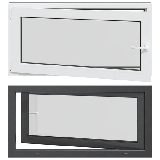vidaXL Basement Window RISOR 120 x 60 cm PVC and Glass Anthracite
