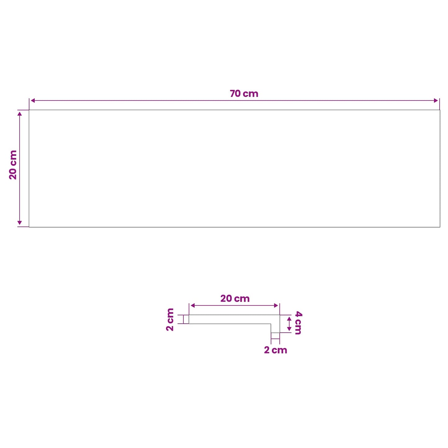 vidaXL Window Sills 2 pcs Natural 70 x 20 x 2 cm Solid Beech Wood