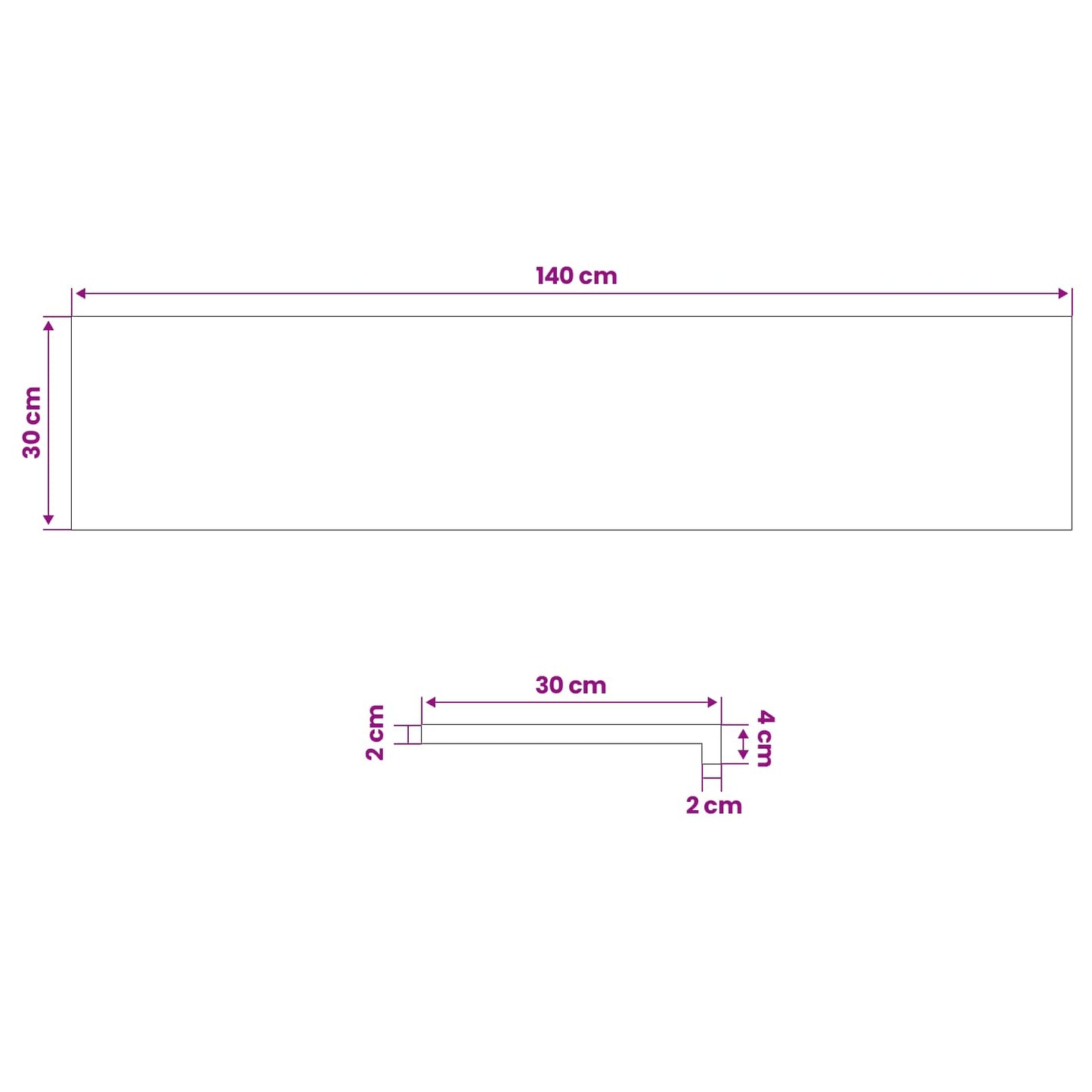 vidaXL Window Sills 2 pcs Natural 140 x 30 x 2 cm Solid Beech Wood