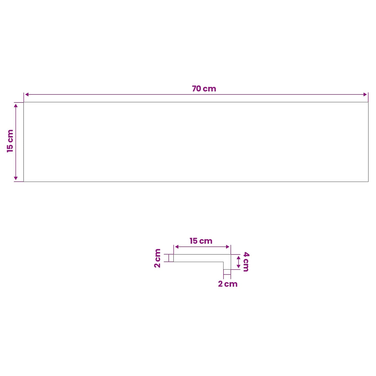 vidaXL Window Sills 2 pcs Light Brown 70 x 15 x 2 cm Solid Beech Wood