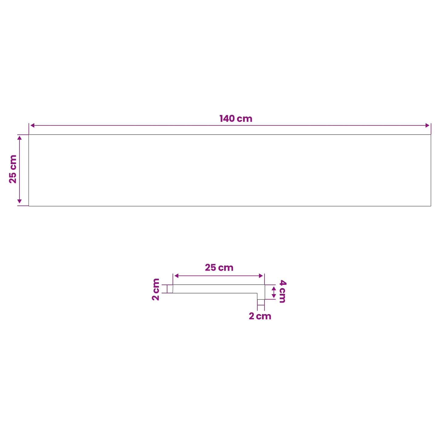 vidaXL Window Sills 2 pcs Light Brown 140 x 25 x 2 cm Solid Beech Wood