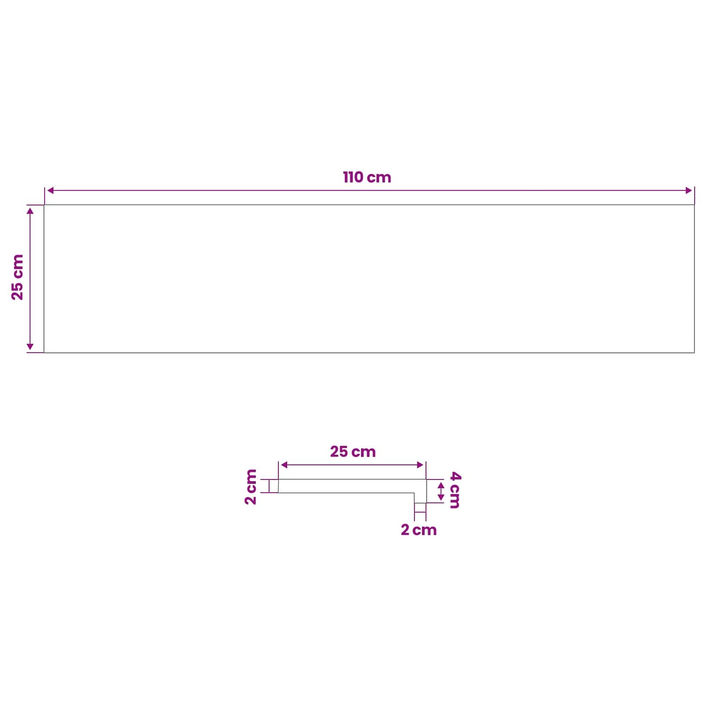 vidaXL Window Sills 2 pcs Brown 110 x 25 x 2 cm Solid Beech Wood