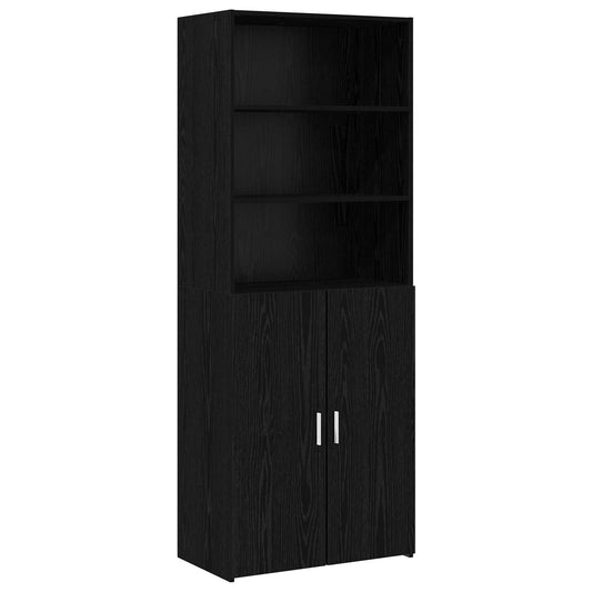 vidaXL Highboard Black Oak 70 x 42.5 x 185 cm Engineered Wood