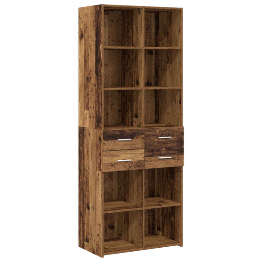 vidaXL Bookcase Old wood 30 x 42.4 x 185.2 cm