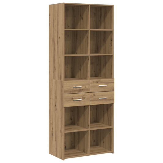 vidaXL Bookcase Artisan oak 30 x 42.4 x 185.2 cm