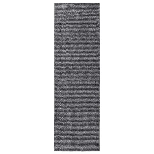 vidaXL Rug Anthracite 100 x 300 cm 100% Polyester 3 mm Washable