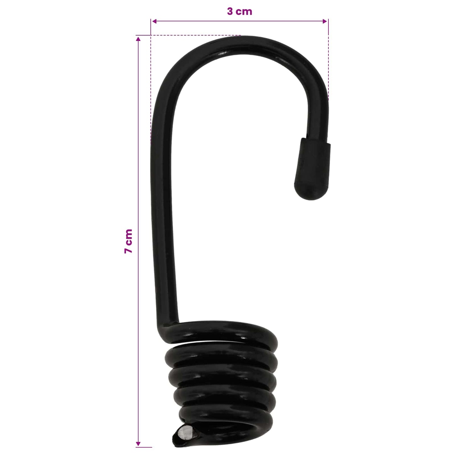 vidaXL Hooks 100 pcs Black 4 mm x 5 cm Steel