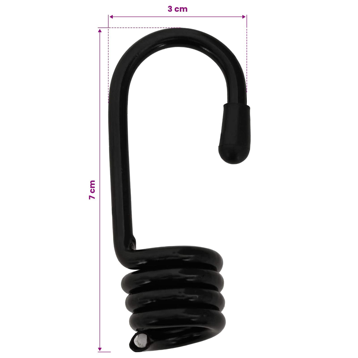 vidaXL Hooks 24 pcs Black 8 mm x 5 cm Steel