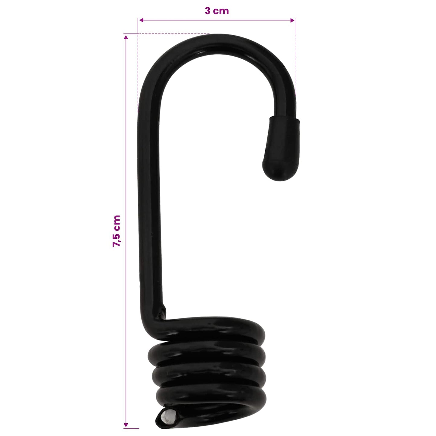 vidaXL Hooks 100 pcs Black 10 mm x 5 cm Steel